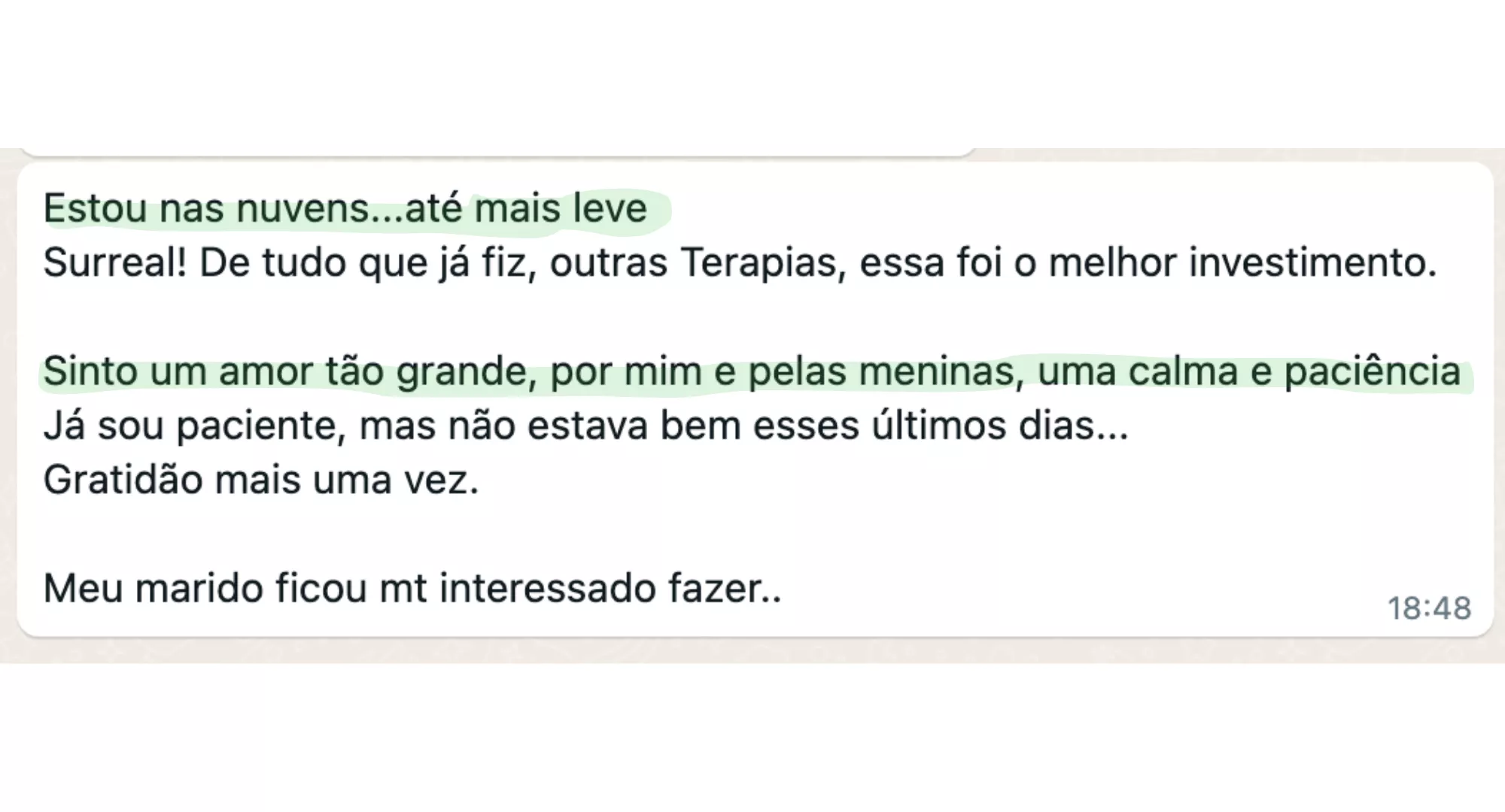 Depoimento sobre amor próprio